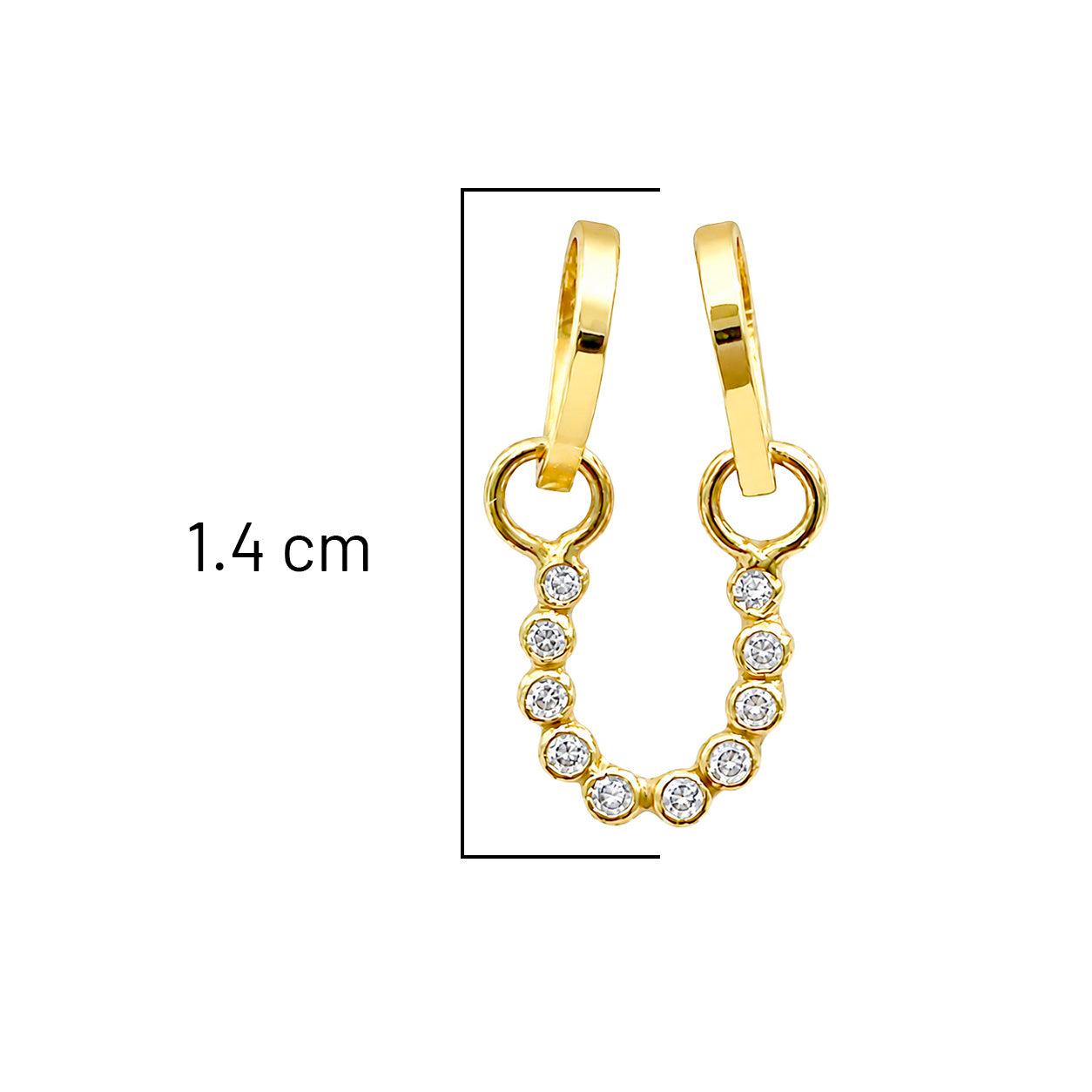 Dije Letra U con Micro Circonias Oro 10K