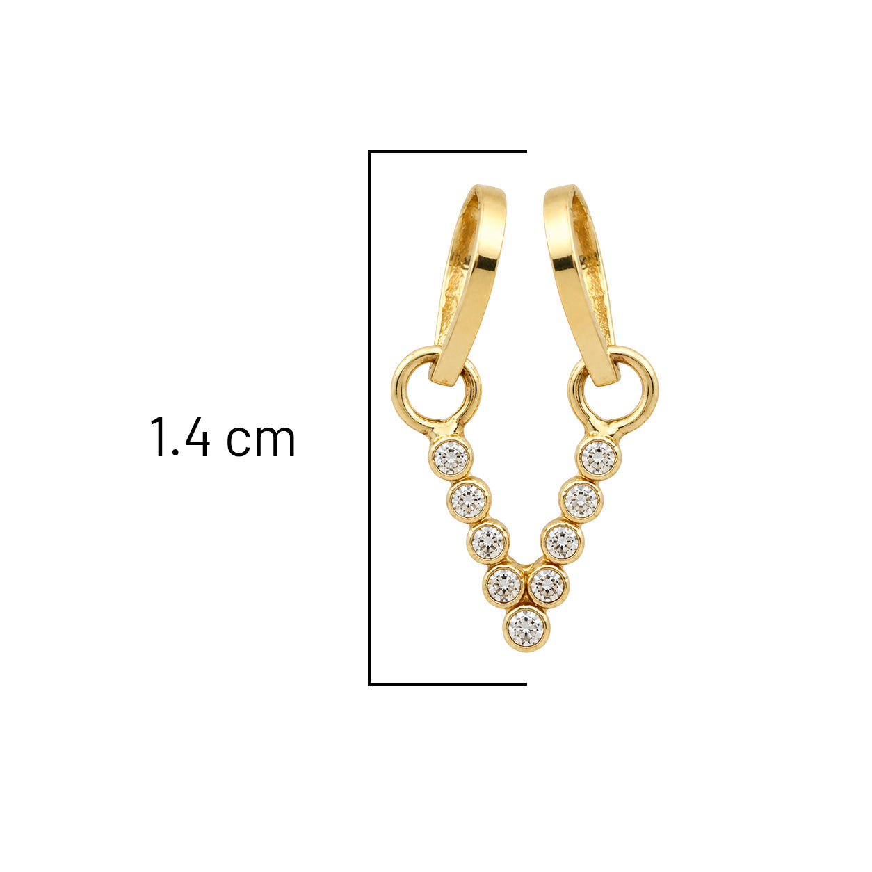 Dije Letra V con Micro Circonias Oro 10K