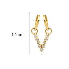 Dije Letra V con Micro Circonias Oro 10K