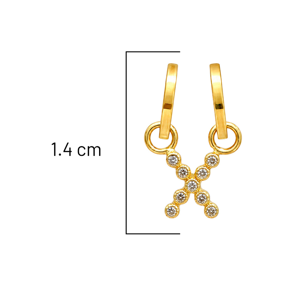 Dije Letra X con Micro Circonias Oro 10K