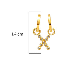 Dije Letra X con Micro Circonias Oro 10K