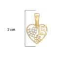 Dije XV años con Corazon de Circonias Oro 10K