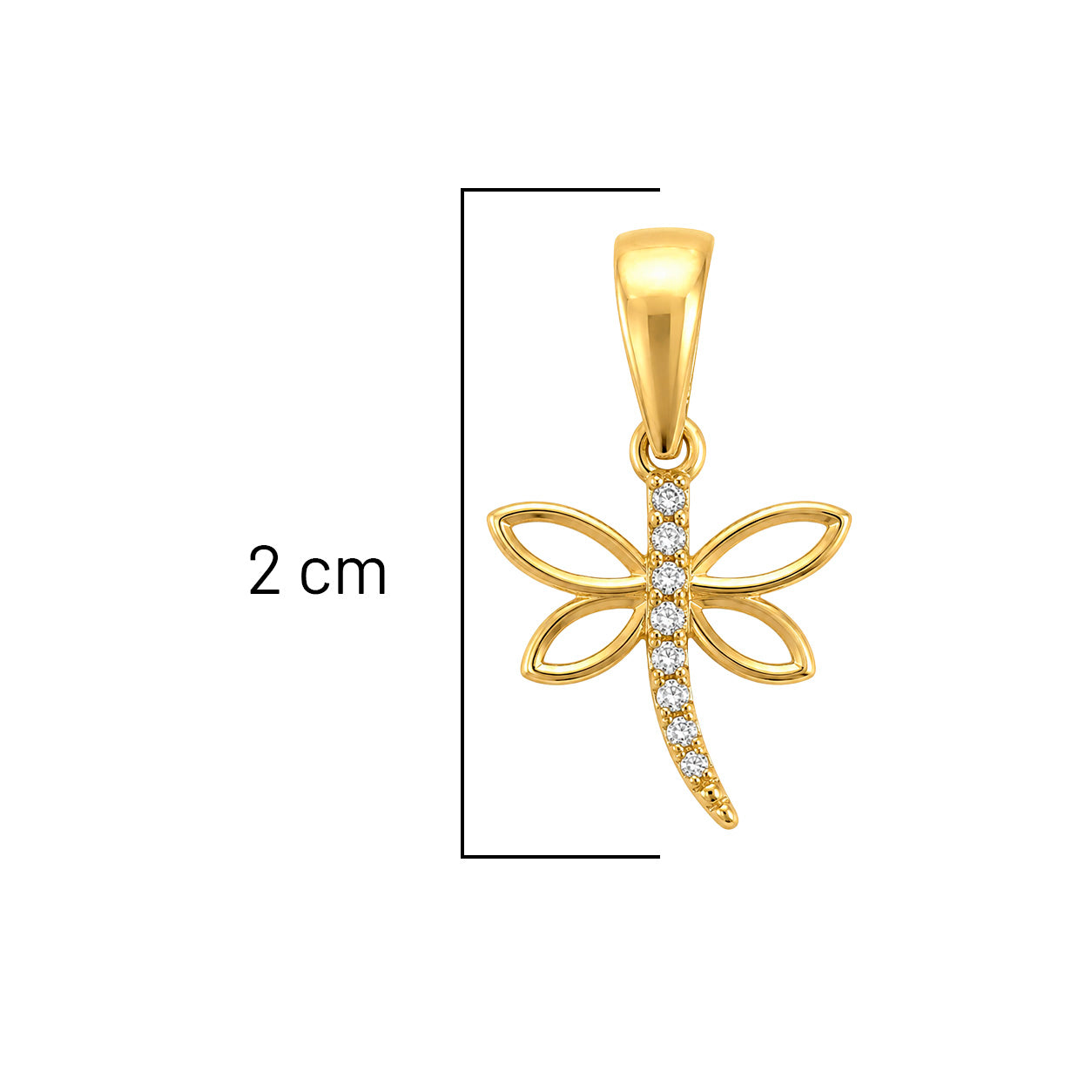 Dije Libelula con Micro Circonias Oro 10K