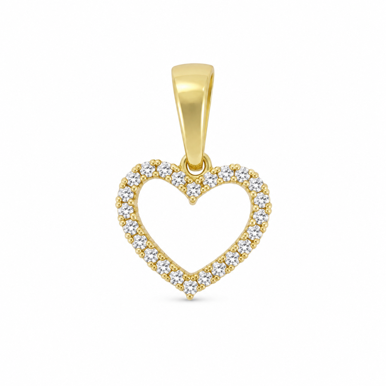 Dije Corazón con Micro Circonias Oro 10K