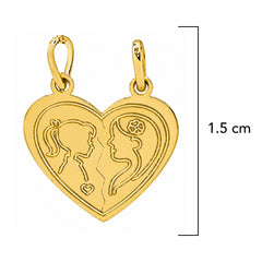 Dije Corazon Duo Mamá e Hija Oro 14K