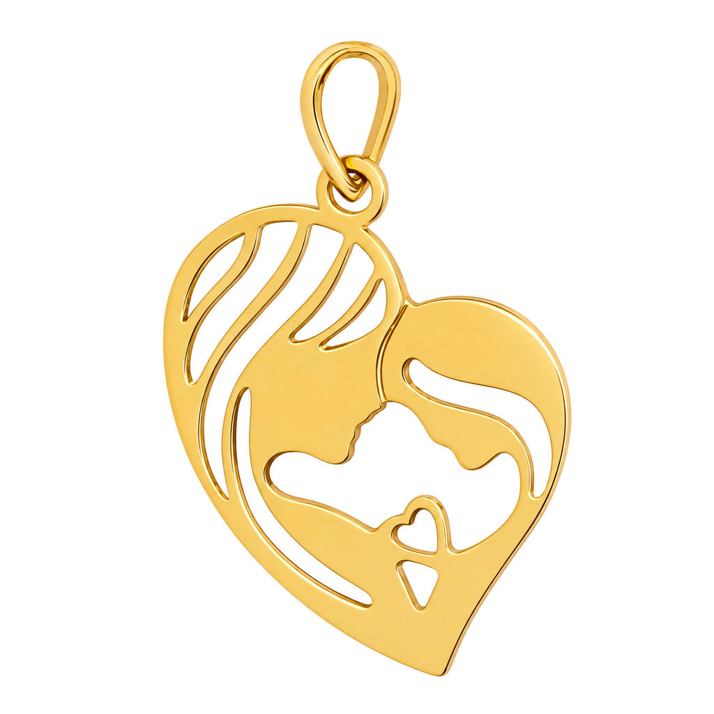 Dije Corazon Mamá e Hija Oro 14K