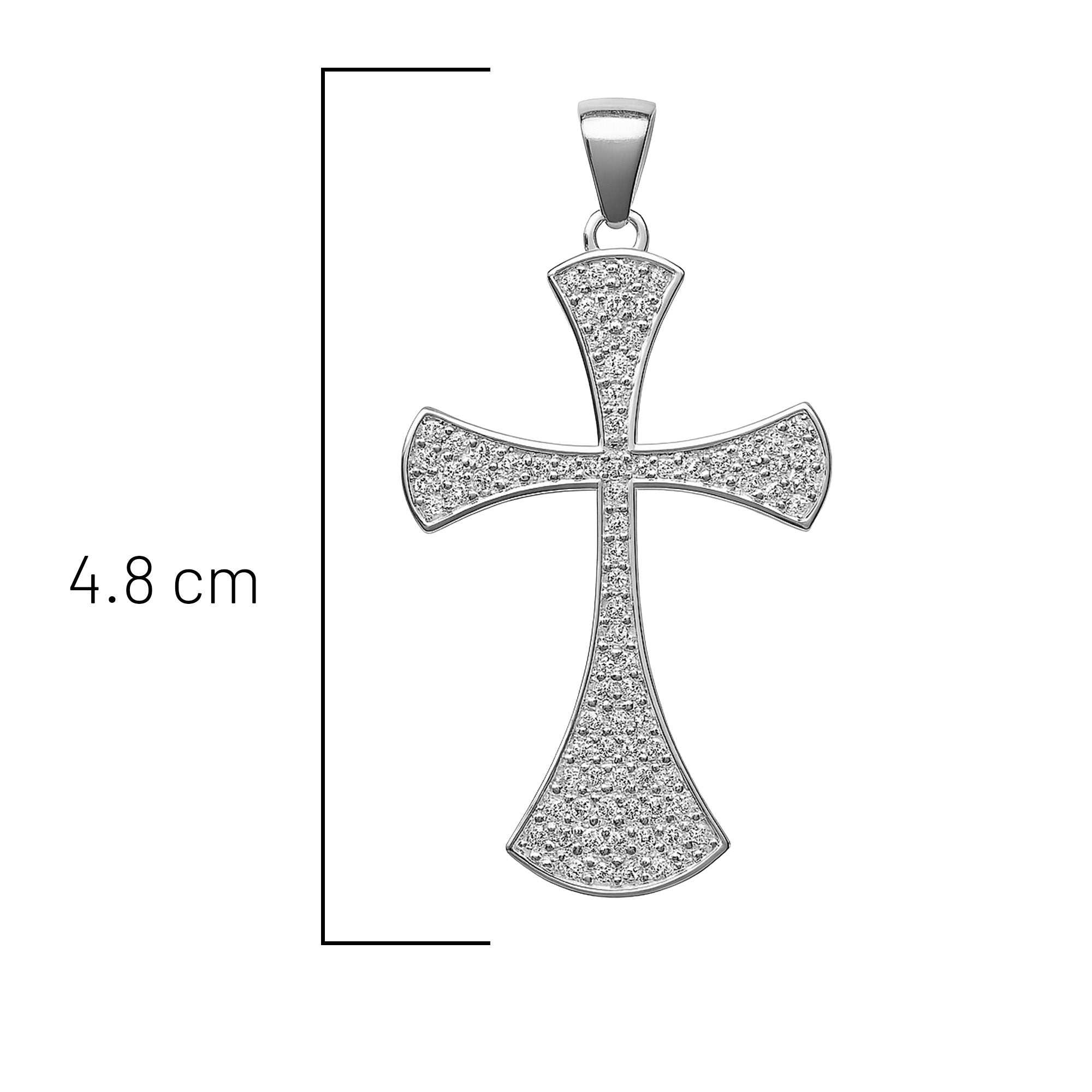 Dije Cruz Con Micro Circonias Plata .925 con Rodio