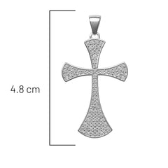 Dije Cruz Con Micro Circonias Plata .925 con Rodio