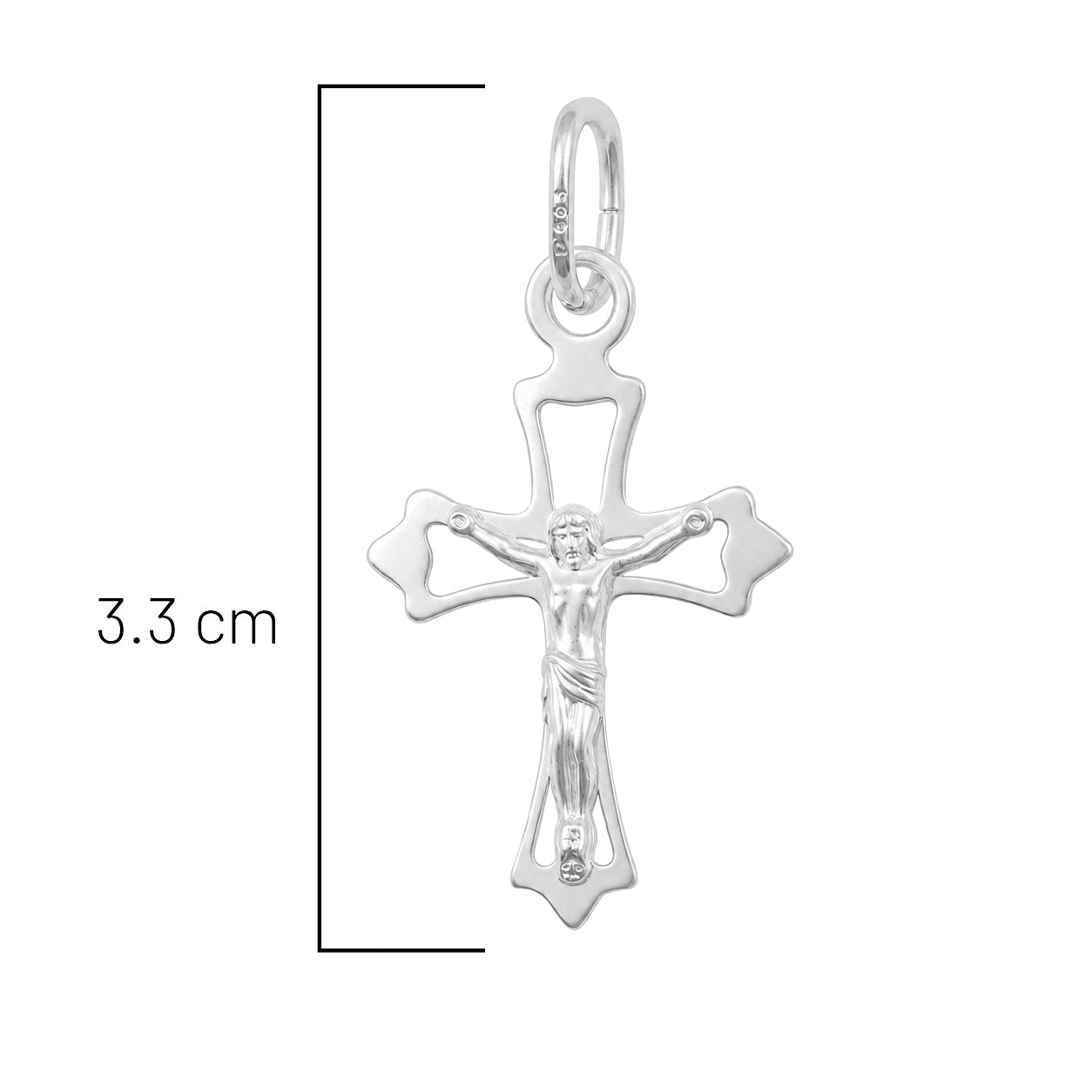 Dije Crucifijo Liso Plata .925