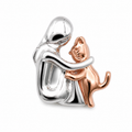 Dije Abrazo Gato, Plata .925 Con Baño de Oro Rosa