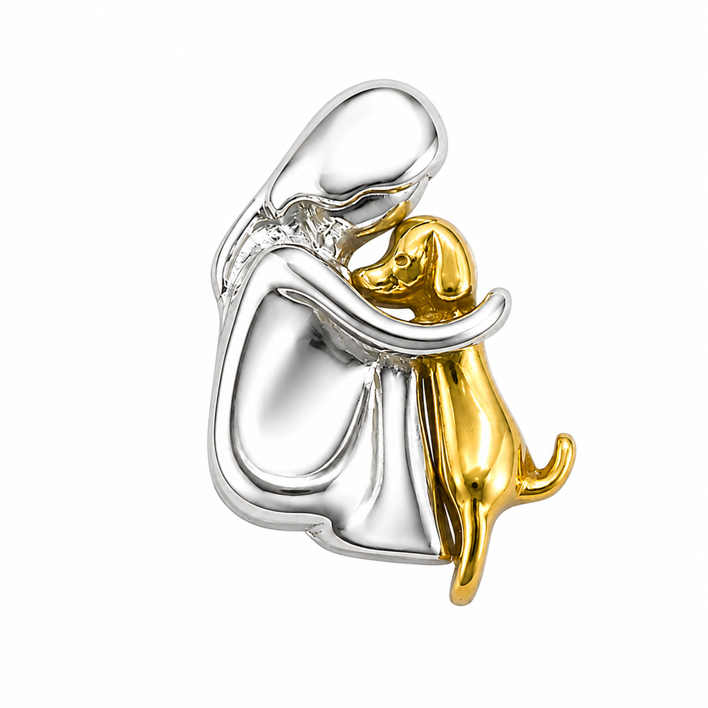 Dije Abrazo Perro, Plata .925 con Baño de Oro