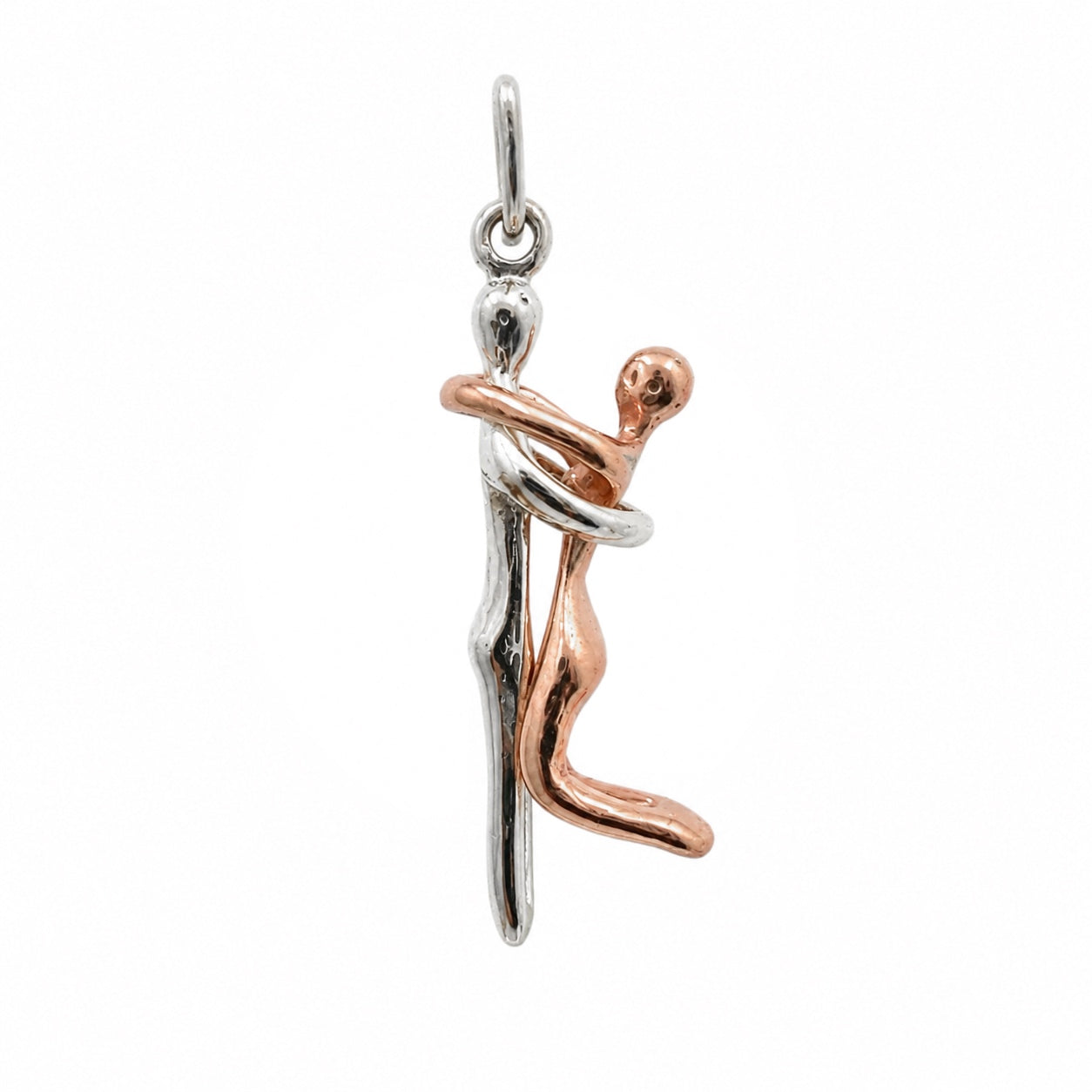 Dije Abrazo Pareja, Plata .925 con Baño de Oro Rosa