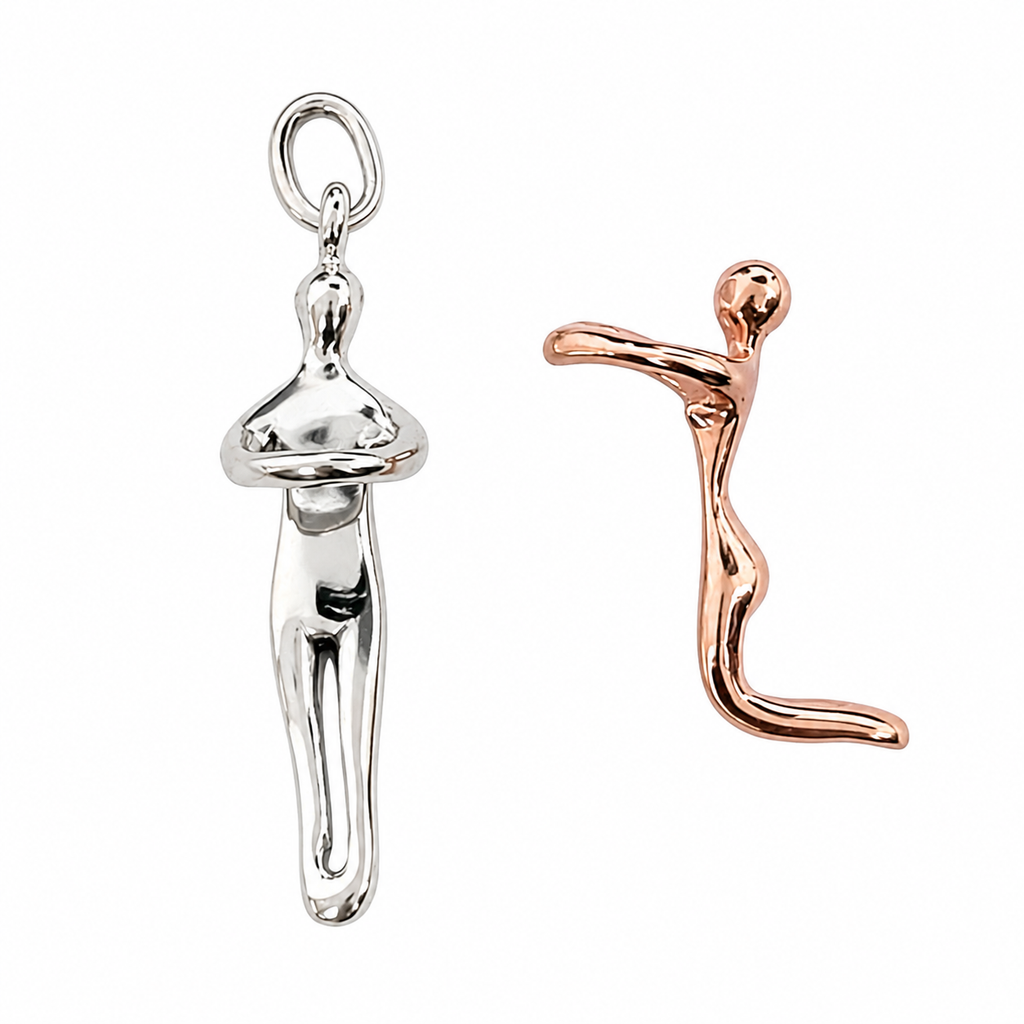 Dije Abrazo Pareja, Plata .925 con Baño de Oro Rosa