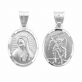 Dije Medalla Doble Vista Virgen Guadalupe y San Miguel Arcangel, Plata .925
