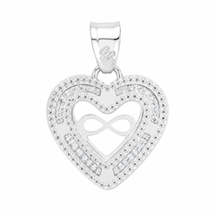 Dije de Corazón con circonias e Infinito 2cm Plata .925