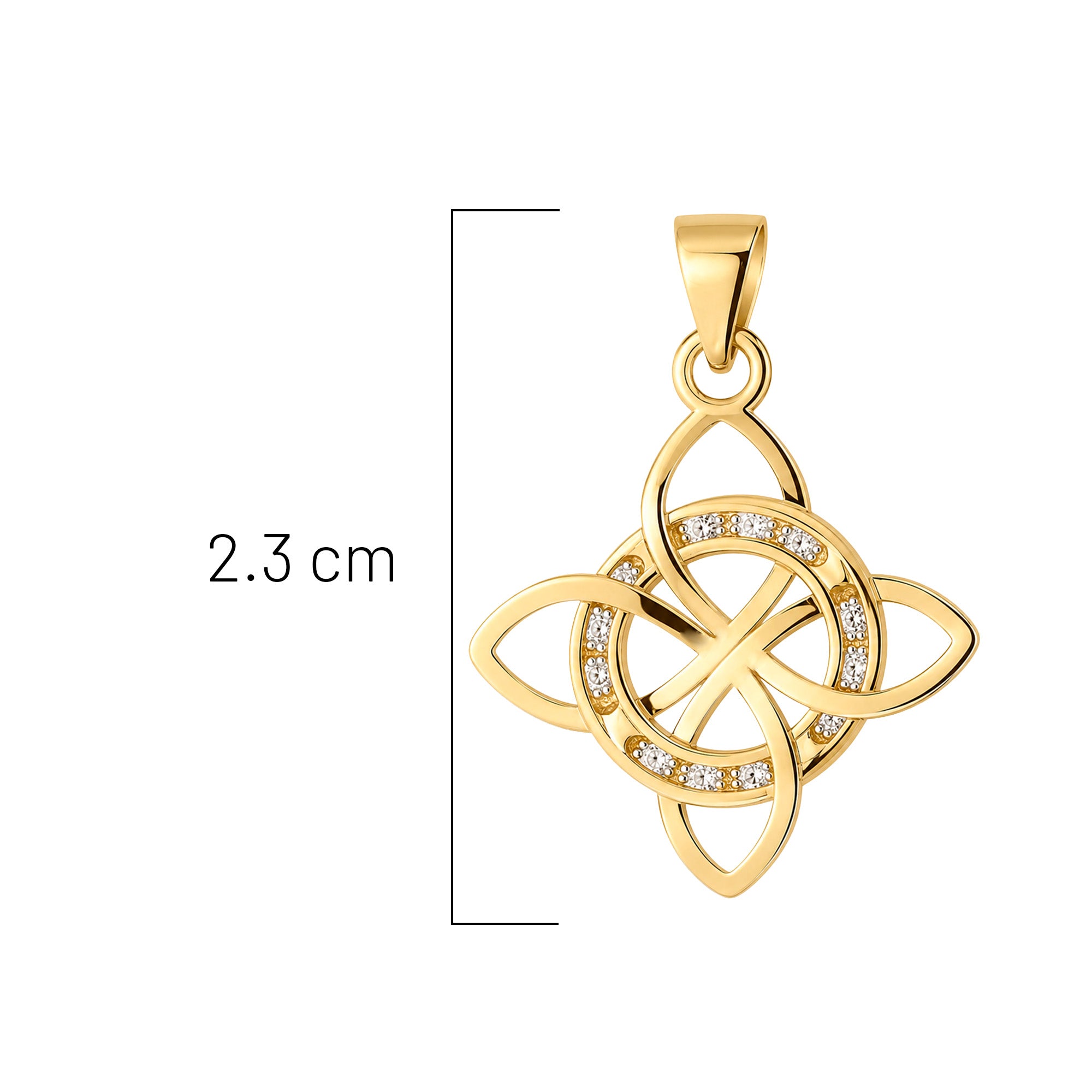 Dije Nudo de Bruja con Micro Circonias Oro 10K