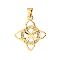Dije Nudo de Bruja con Micro Circonias Oro 10K