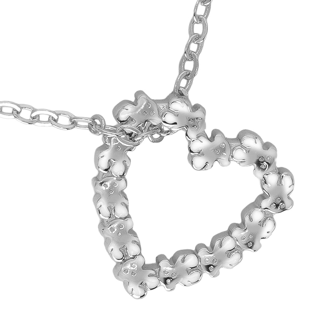 Collar Osos 1:1 Corazón de Osos Plata .925 con Rodio