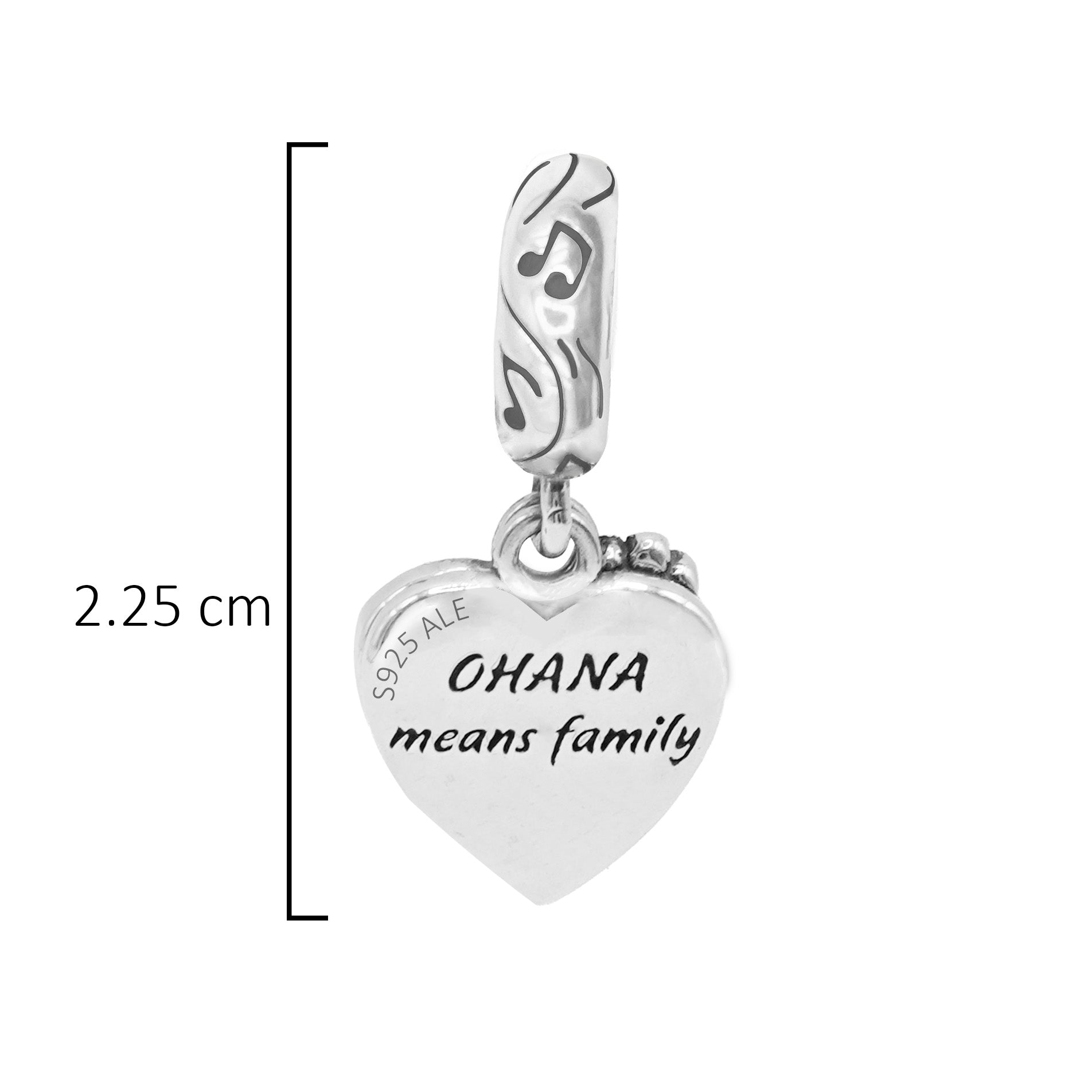 Charm Inspirado Pan 1:1 Stitch y Angel en la Playa, Plata .925