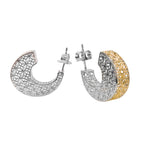Arracada Filigrana Floral Colección Esencia Plata .925 con Baño de Oro 18K y Baño de Rodio