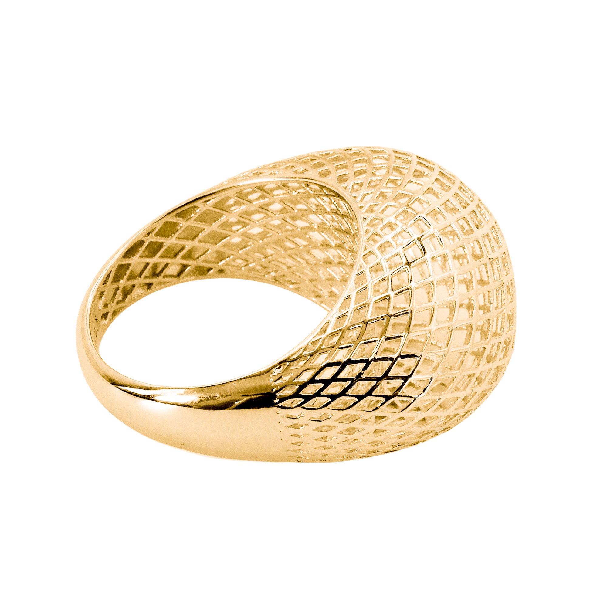 Anillo Filigrana Bombeado Red Colección Esencia Plata .925 con Baño de Oro 18K
