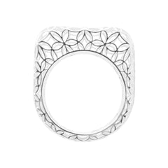 Anillo Filigrana Cuadrado Floral Colección Esencia Plata .925 con Baño de Rodio