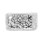 Anillo Filigrana Cuadrado Floral Colección Esencia Plata .925 con Baño de Rodio