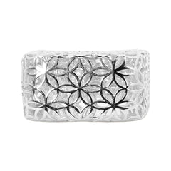Anillo Filigrana Cuadrado Floral Colección Esencia Plata .925 con Baño de Rodio