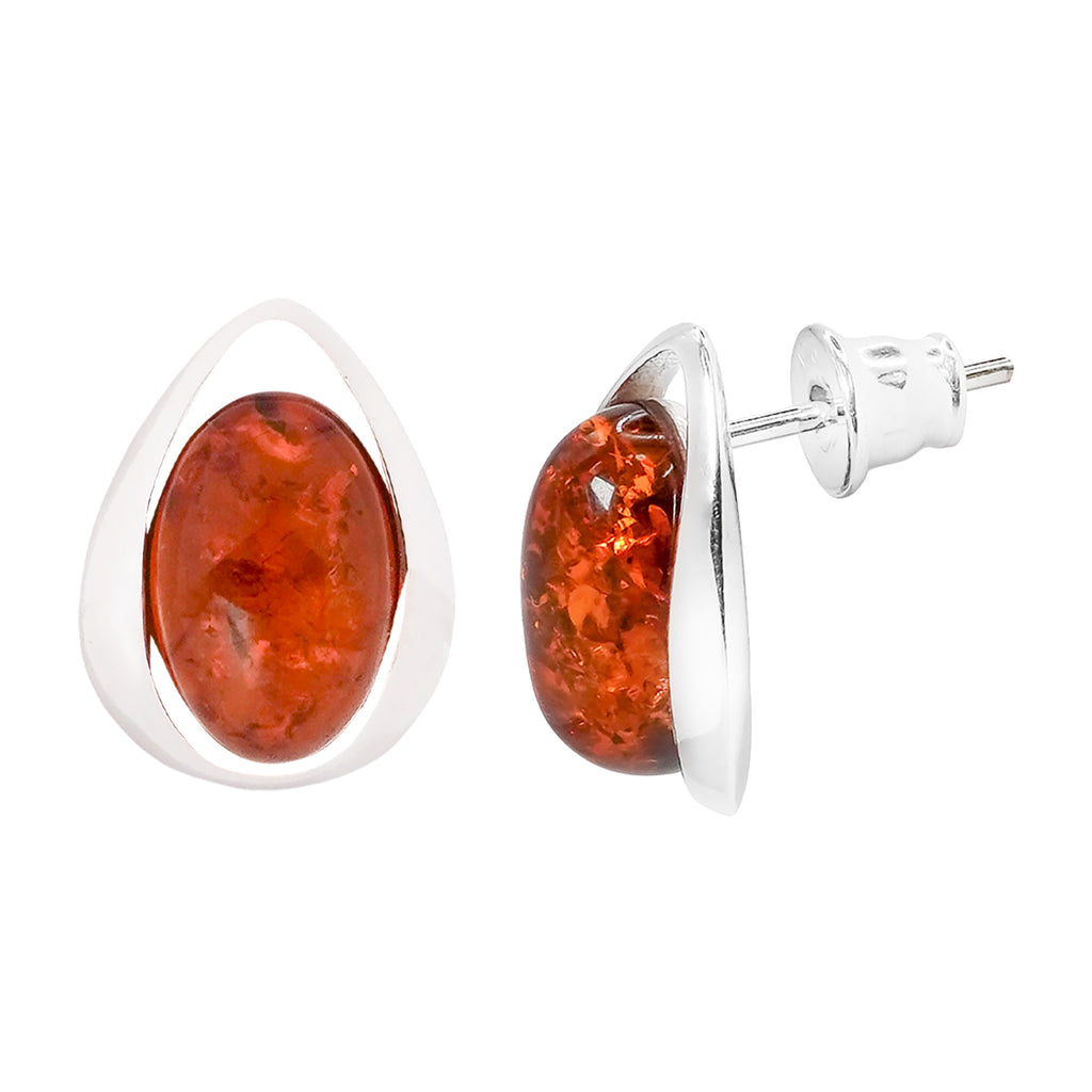 Arete Gota Ámbar Polaco Plata .925