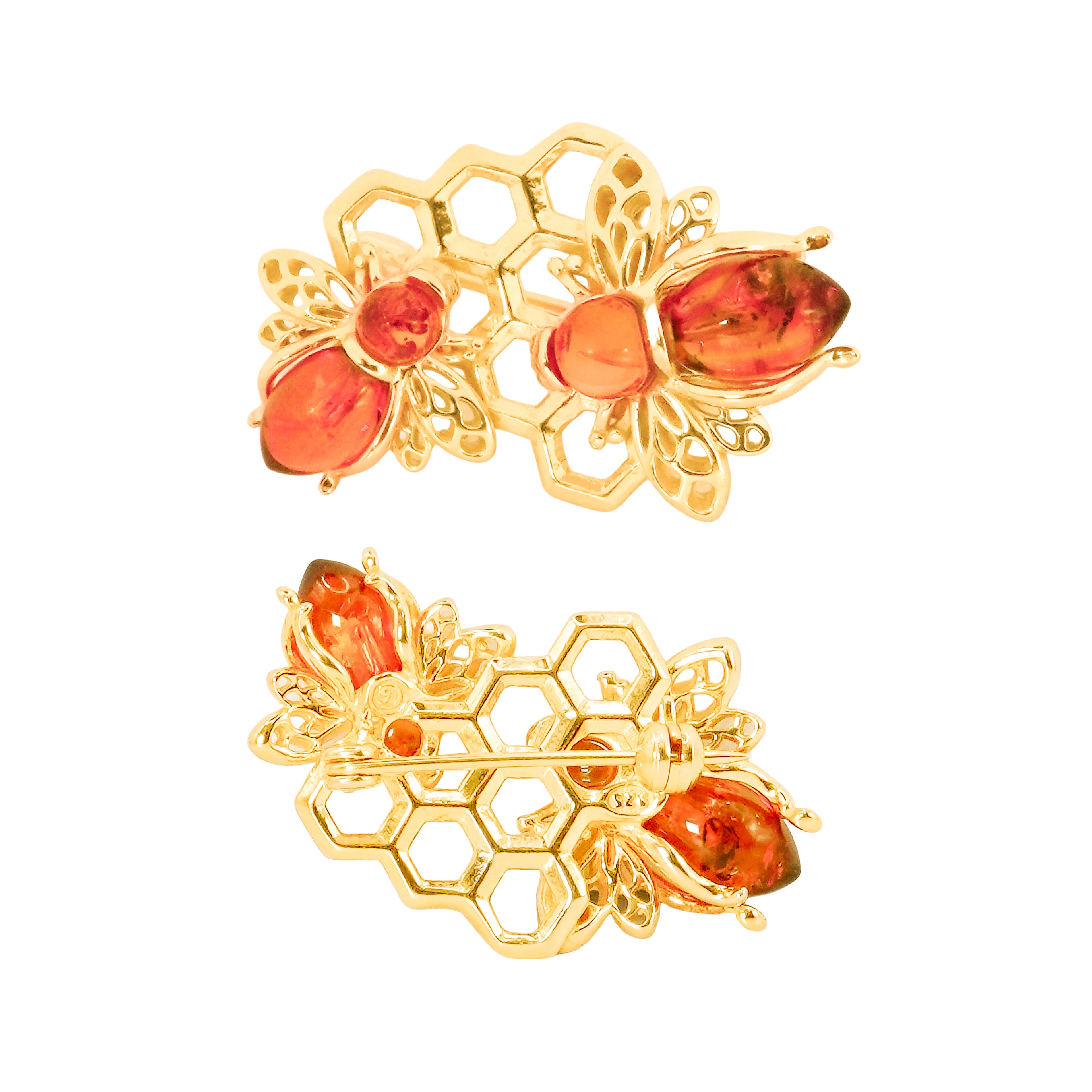 Prendedor o Dije Abeja Doble Plata .925 con Baño de Oro
