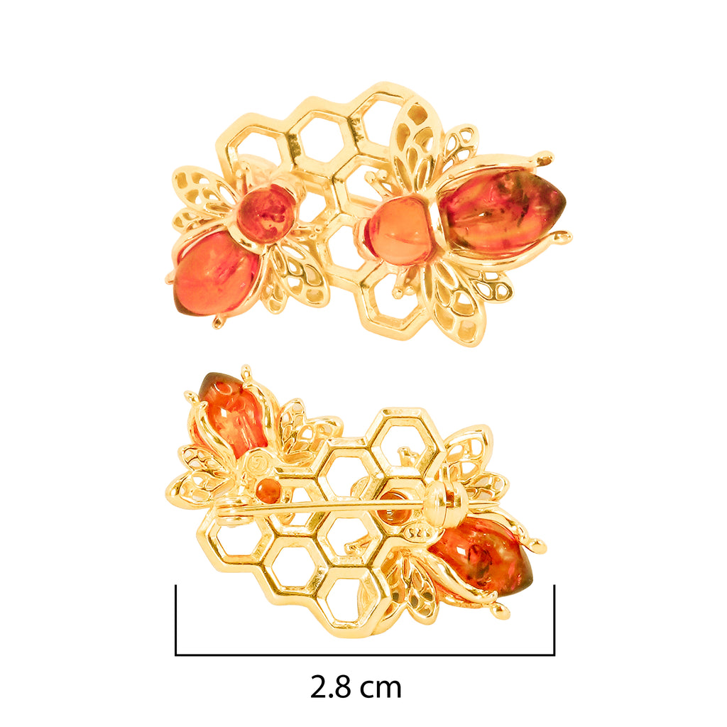 Prendedor o Dije Abeja Doble Plata .925 con Baño de Oro