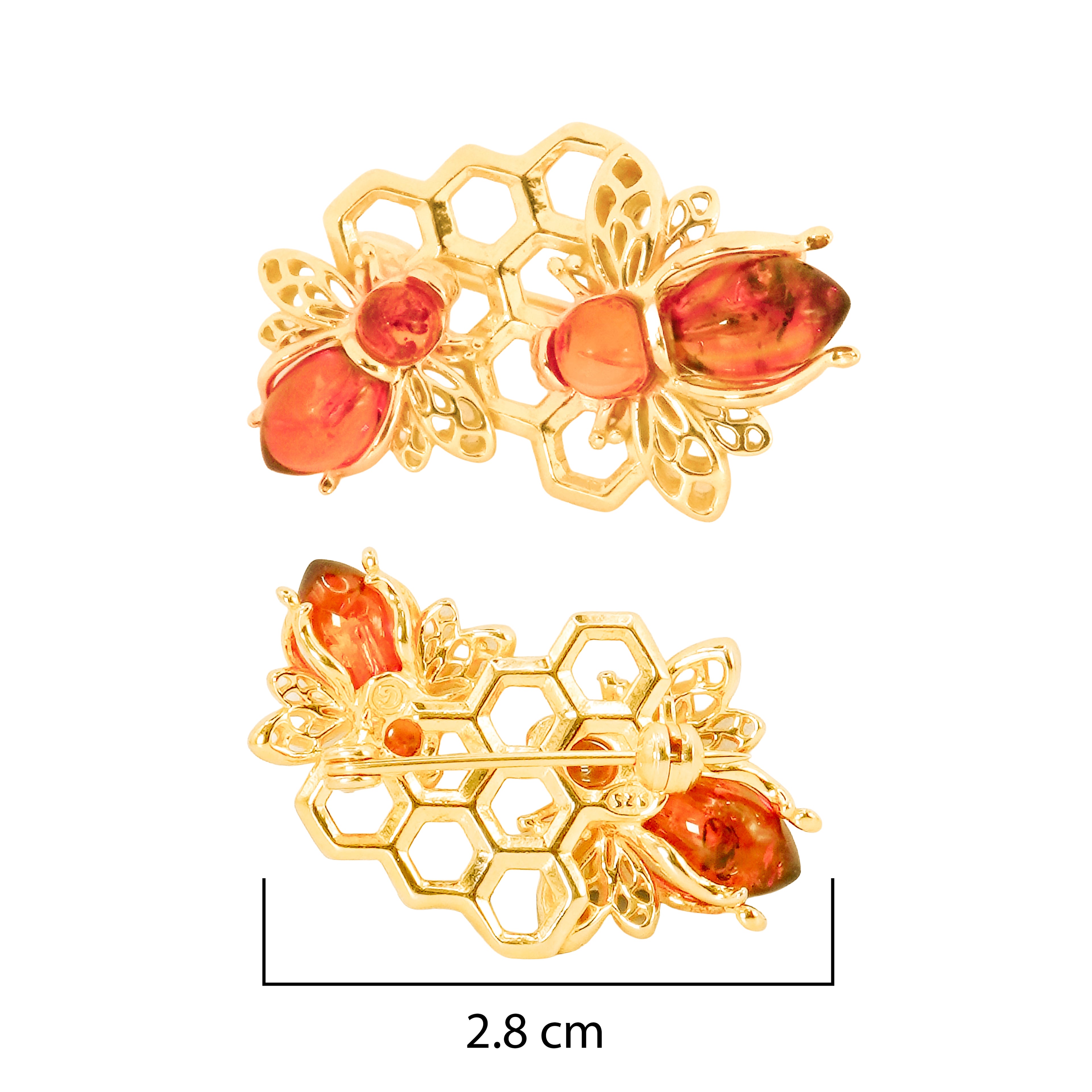 Prendedor o Dije Abeja Doble Plata .925 con Baño de Oro