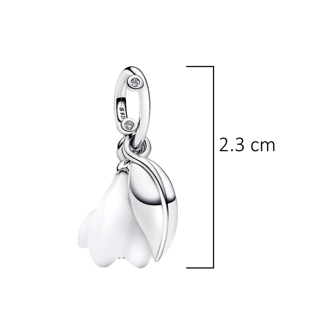 Charm Inspirado Pan 1:1 Tulipan Blanco, Plata .925