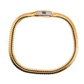 Pulsera Mónaco Chain Original Panza de Víbora Espiga 17 cm 5mm de grosor. Broche con Circonias, Oro 14k