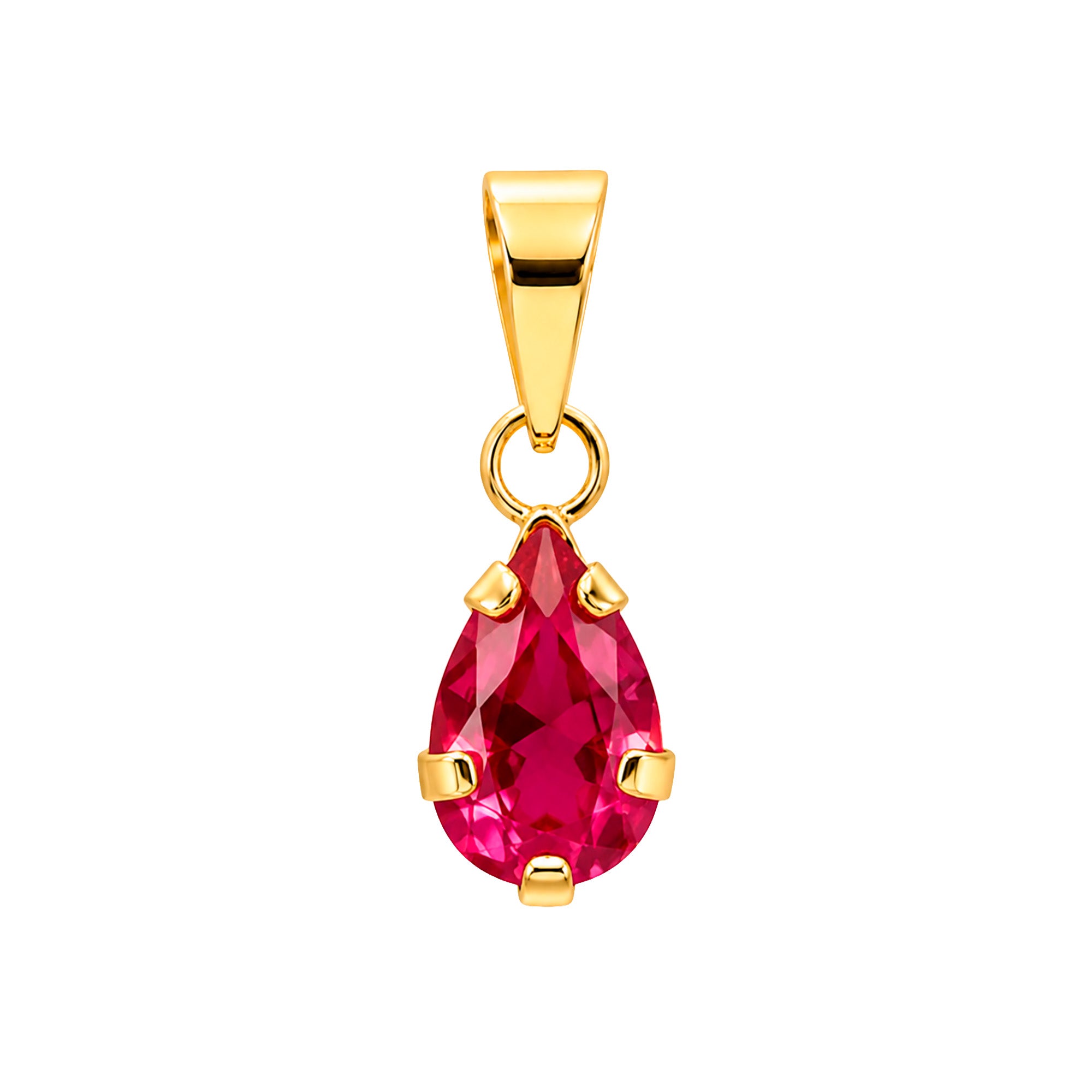 Dije Gota Circonia Roja de 1.5cm Oro 10K