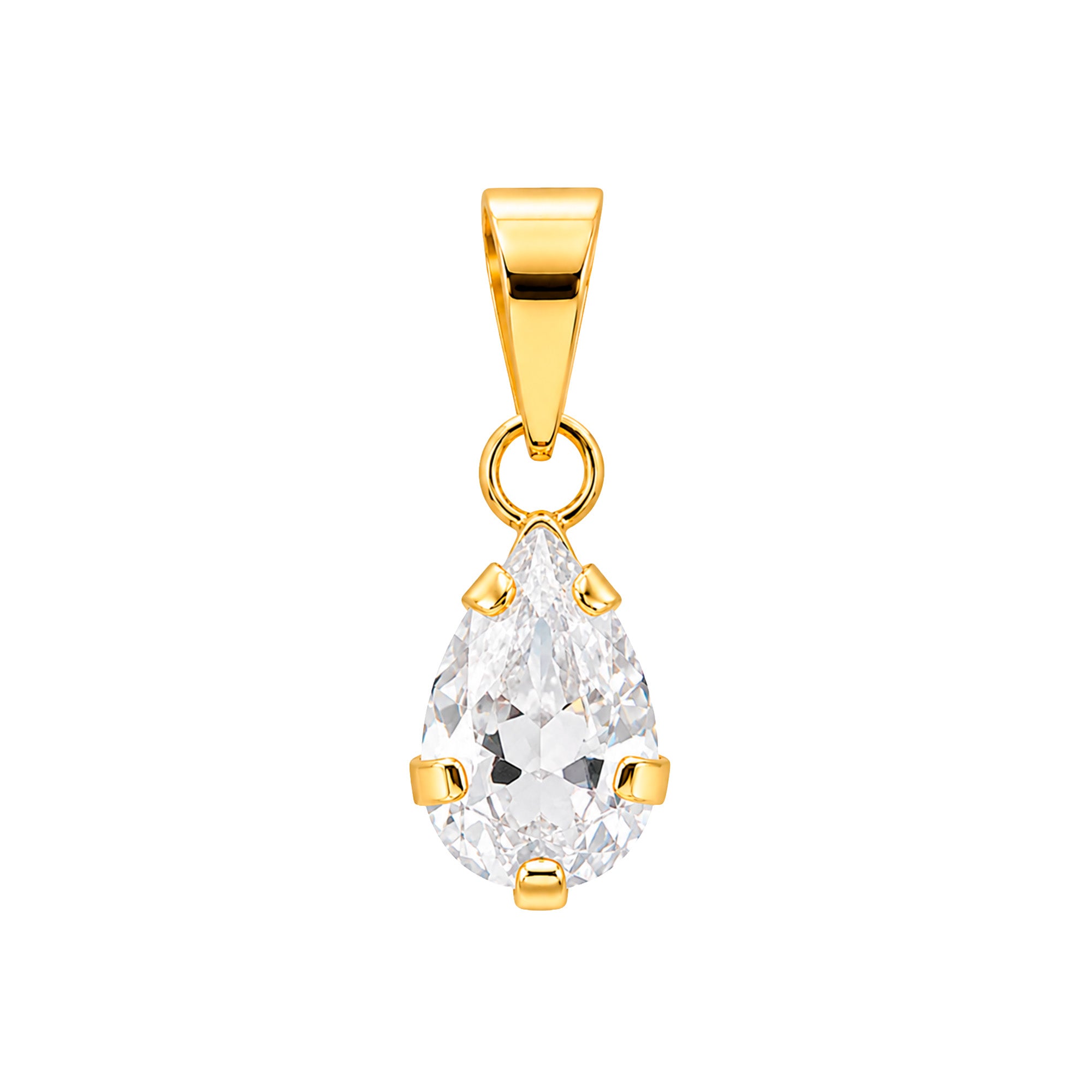 Dije Gota Circonia Blanca de 1.5cm Oro 10K