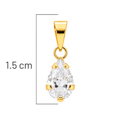 Dije Gota Circonia Blanca de 1.5cm Oro 10K