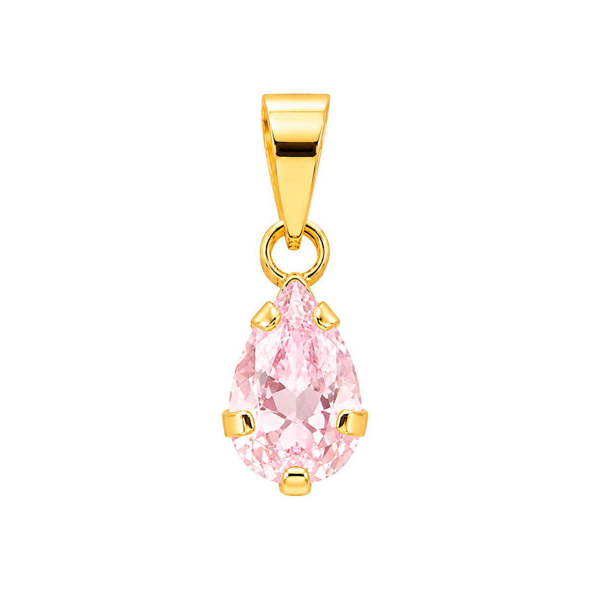 Dije Gota Circonia Rosa de 1.5cm Oro 10K