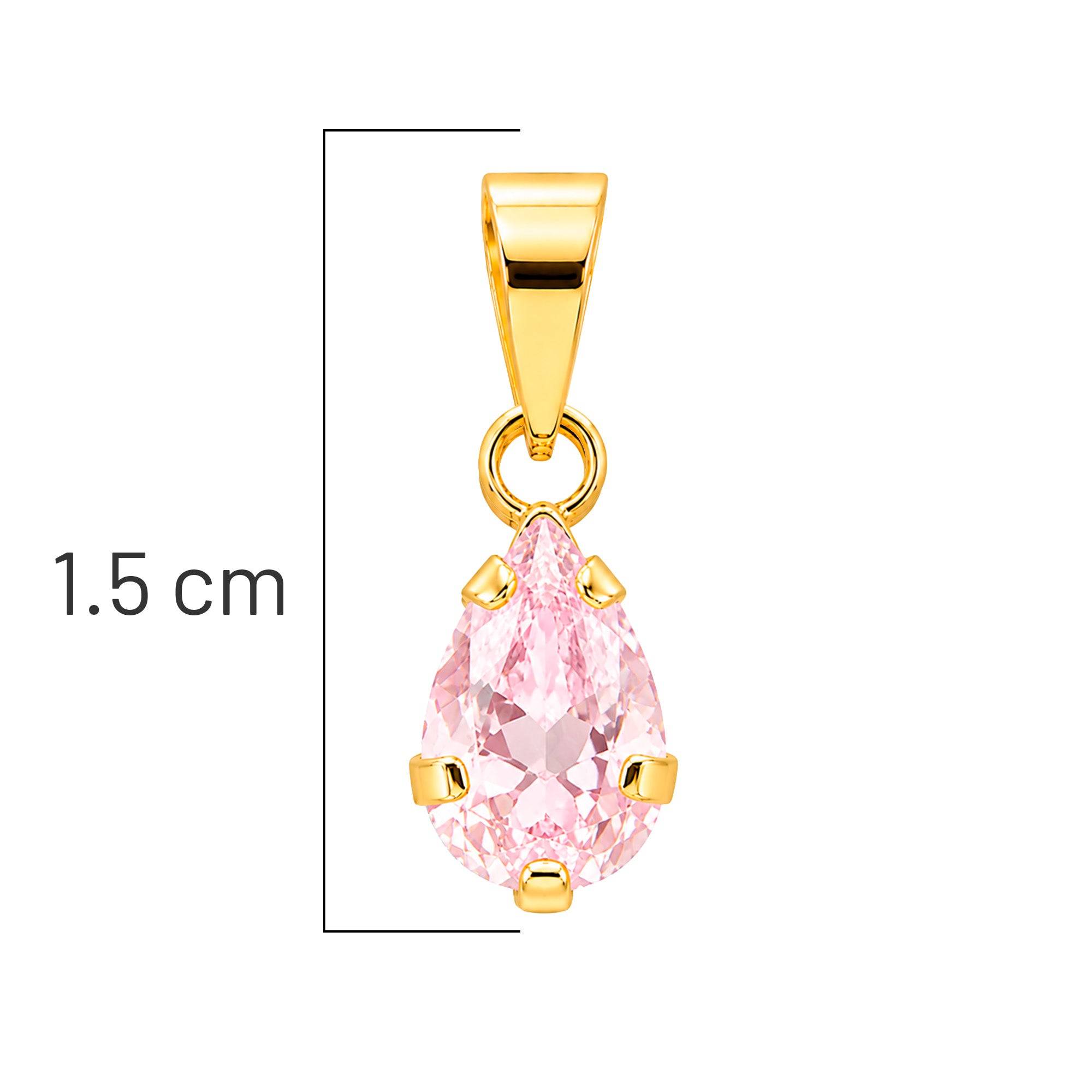 Dije Gota Circonia Rosa de 1.5cm Oro 10K