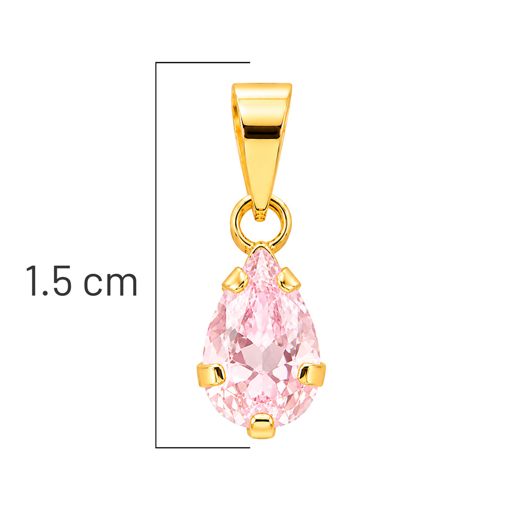 Dije Gota Circonia Rosa de 1.5cm Oro 10K