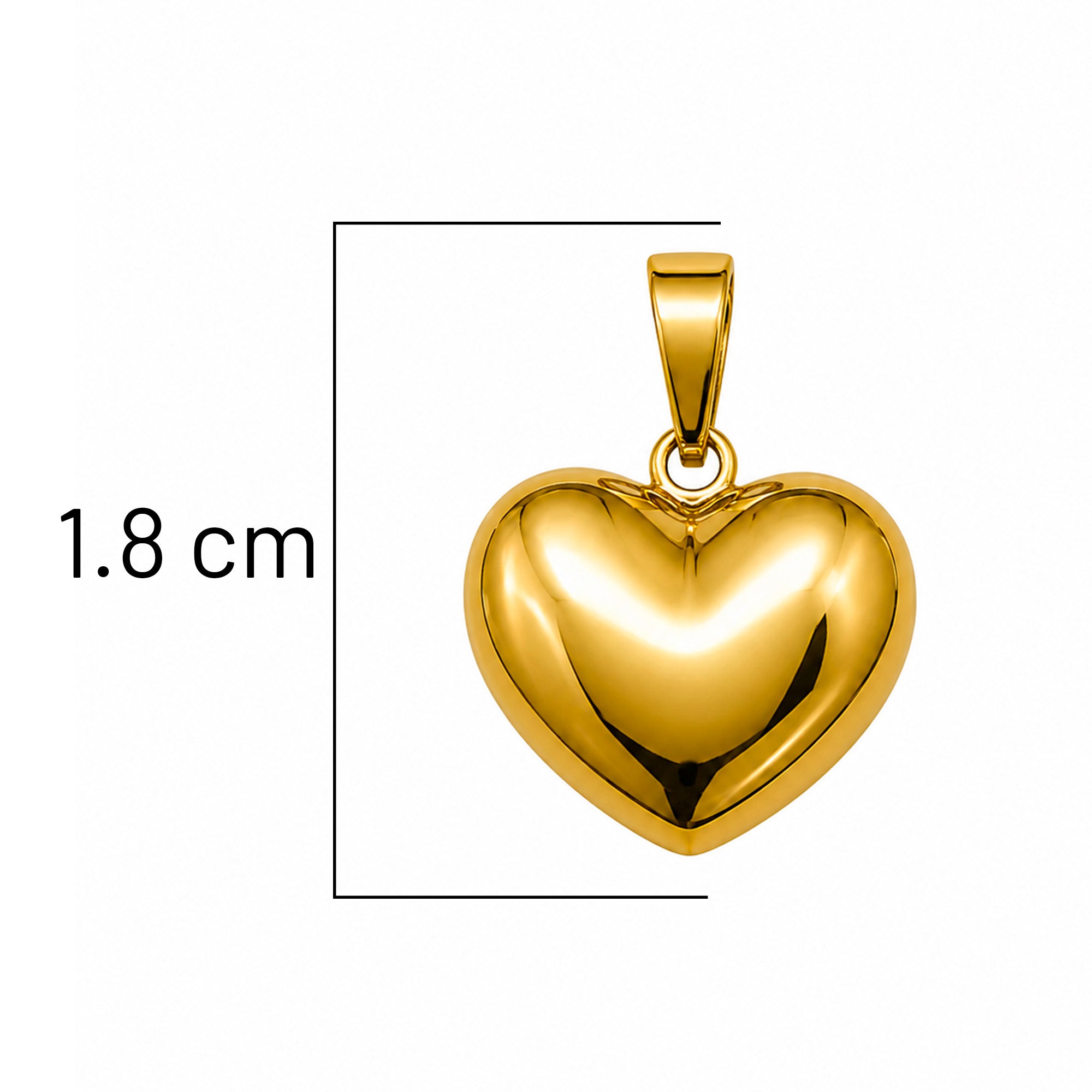 Dije Corazón Bombeado de 1.8cm Oro 10K