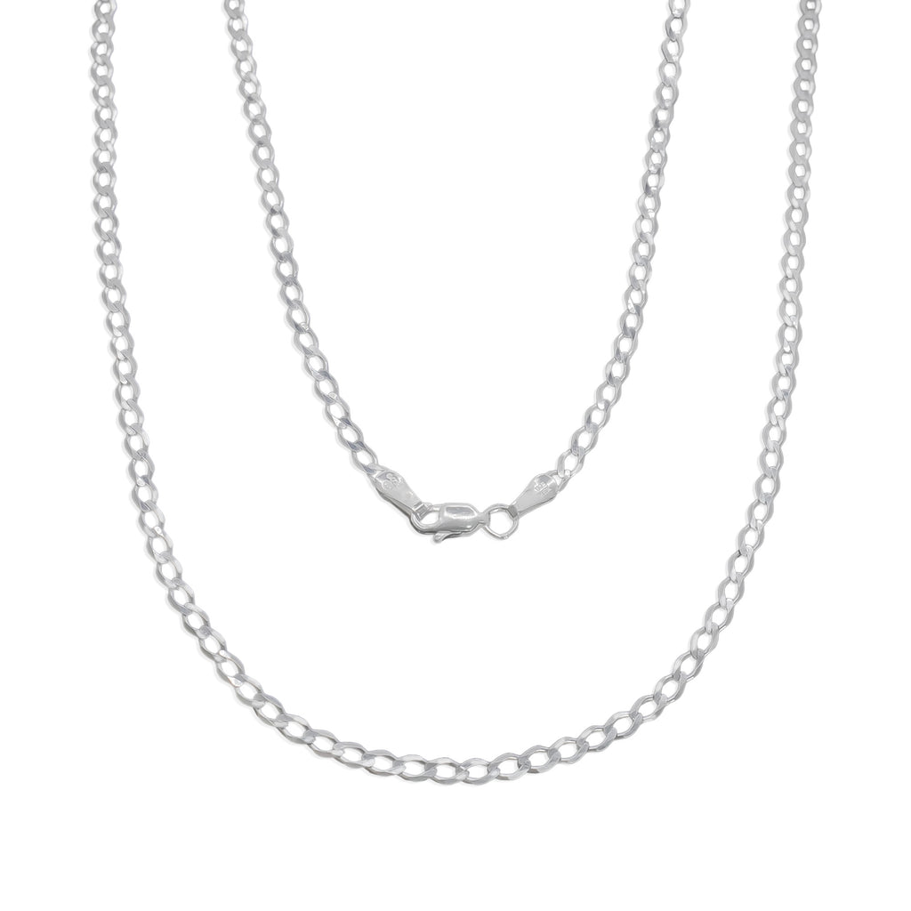 Cadena Cubana 3mm Abierta Plata .925
