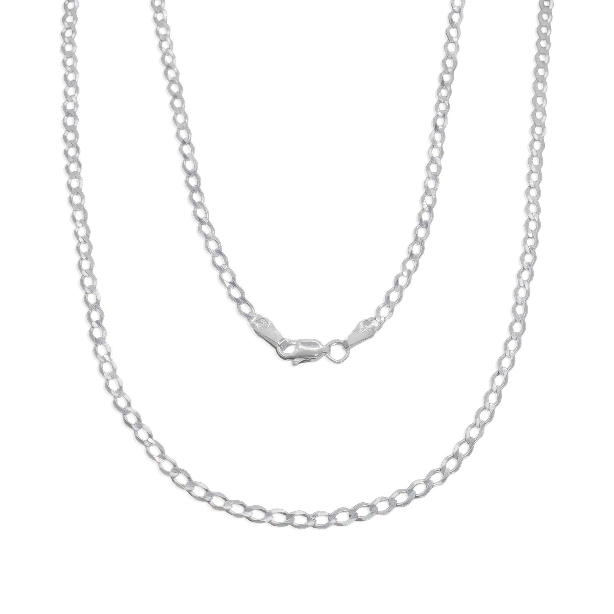 Cadena Cubana 3mm Abierta Plata .925