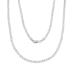 Cadena Cubana 3mm Abierta Plata .925
