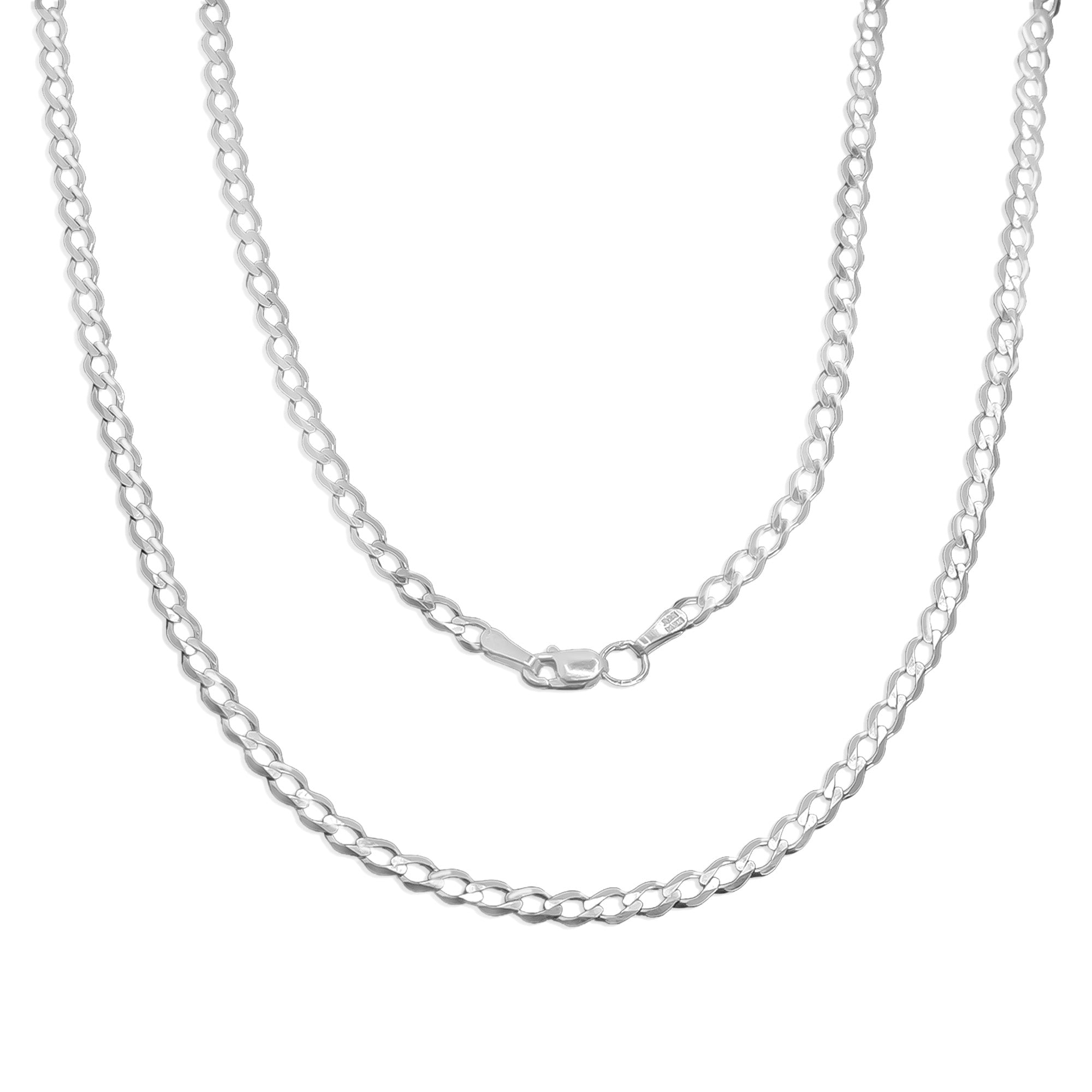 Cadena Cubana 3.5mm Abierta Plata .925