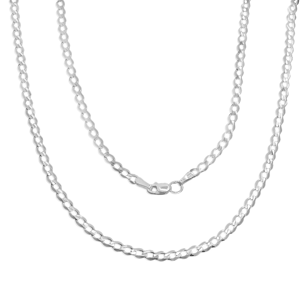 Cadena Cubana 3.5mm Abierta Plata .925