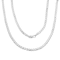 Cadena Cubana 3.5mm Abierta Plata .925