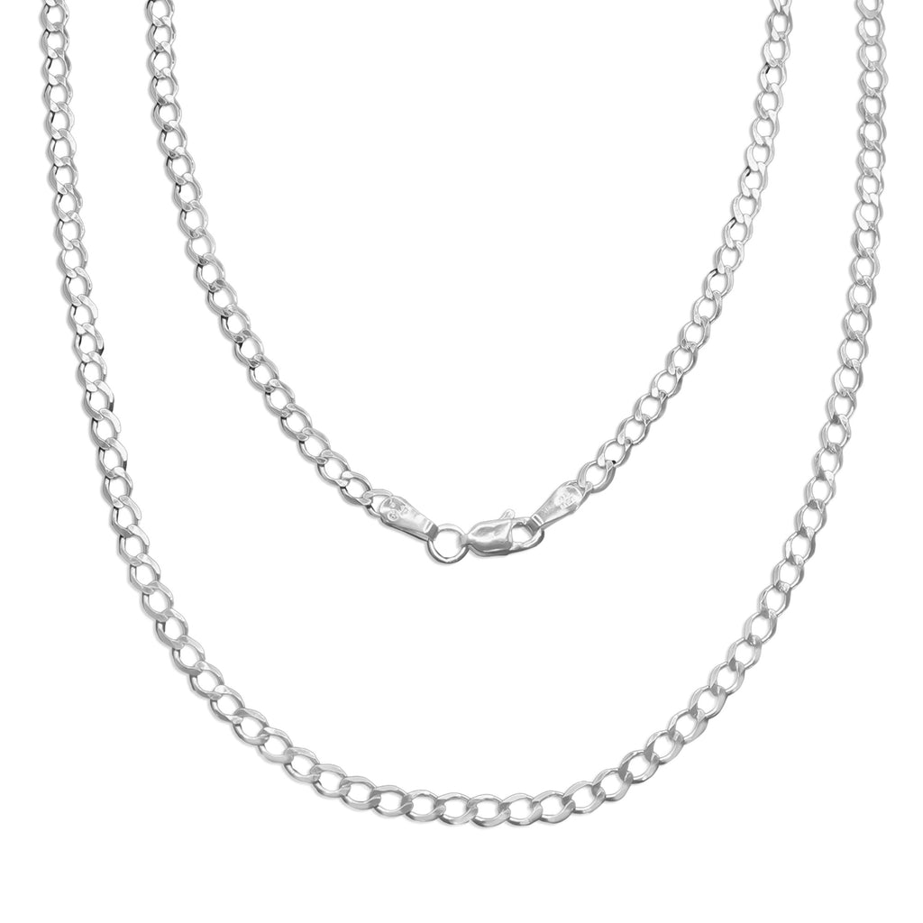 Cadena Cubana 4mm Abierta Plata .925
