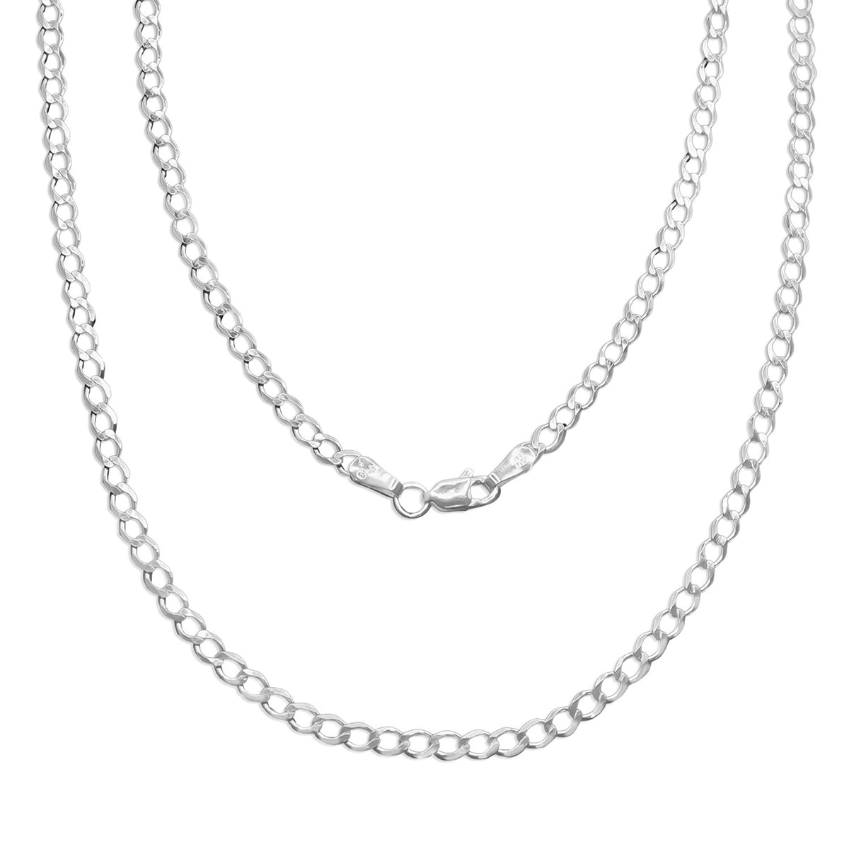 Cadena Cubana 4mm Abierta Plata .925