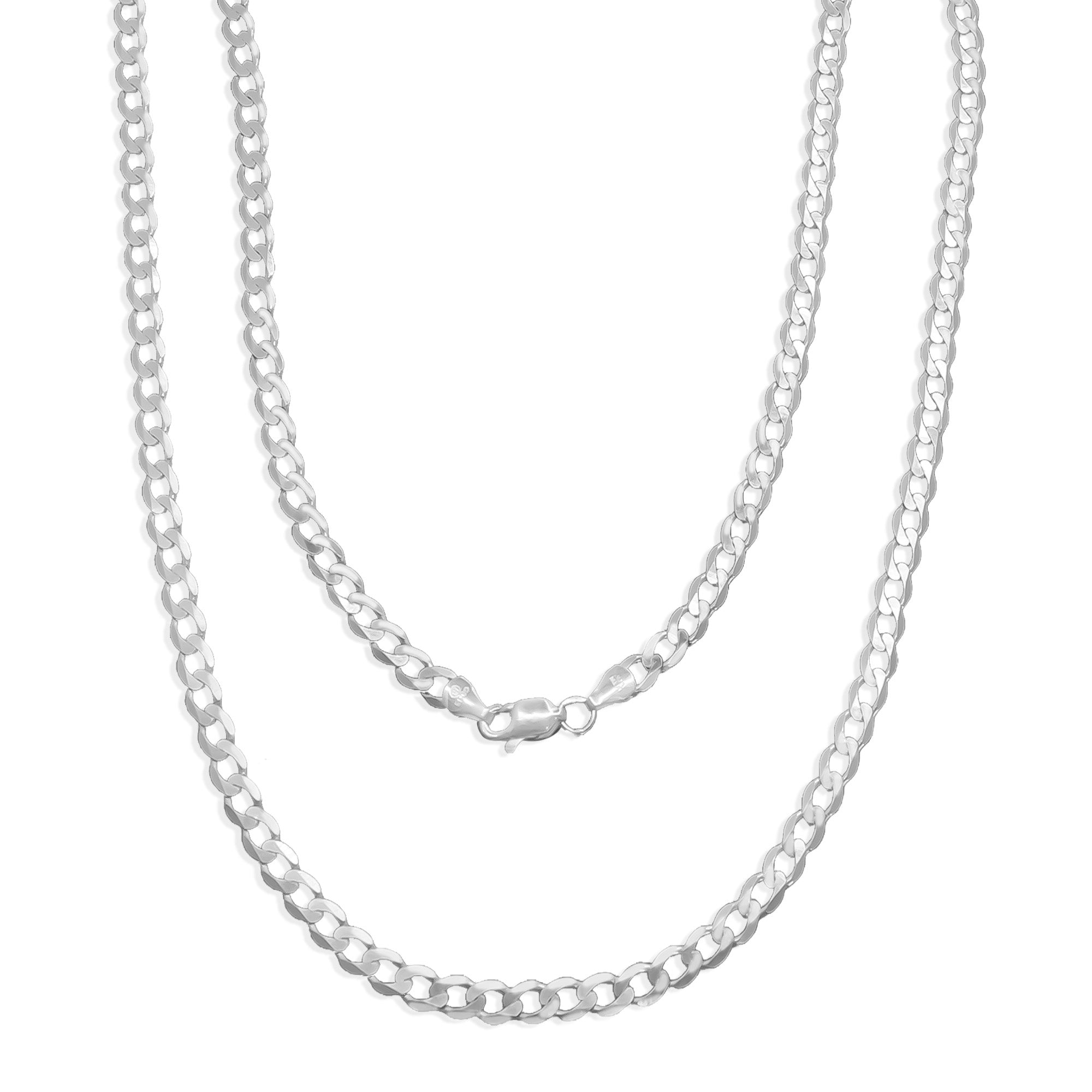 Cadena Cubana 4mm Cerrada Plata .925